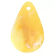 Sequins pétales de fleurs incurvés 24.5 mm en acrylique - Marbré Jaune x6