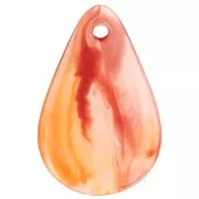 Sequins pétales de fleurs incurvés 24.5 mm en acrylique - Marbré Orange x6