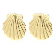 Clous d'oreilles coquillage 24 mm - Acier inoxydable 304L Doré x2|raw }}