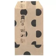 Pochette en papier 7x12 cm - motif pois - Kraft - Noir x1