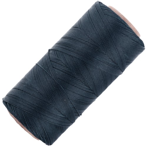 Bobine de fil ciré Linhasita pour micro macramé 0.35 mm - Bleu d'orage (202) x448m
