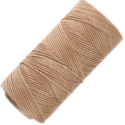 Bobine de fil métallisé ciré Linhasita pour macramé 1.4 mm - Cinnamon (PALHA) x130m