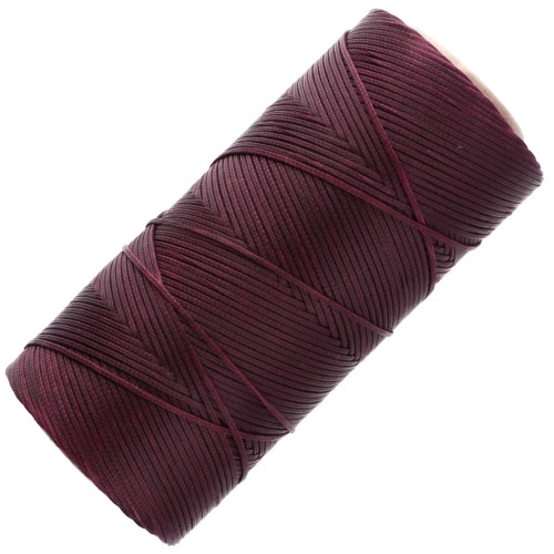 Bobine de fil métallisé ciré Linhasita pour macramé 1.4 mm - Cherry Black (630) x130m