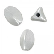 Perles en verre tchèque Pinch Beads 5x3 mm Silver Mat x50|raw }}