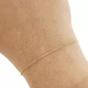 Chaîne maille Forçat limée 1 mm - Acier inoxydable 316L Doré x50cm