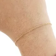 Chaîne maille Forçat limée 1.4 mm - Acier inoxydable 316 Doré x50cm