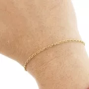 Chaîne maille Forçat limée biseautée 2 mm - Acier inoxydable 316L Doré x50cm