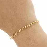 Chaîne maille Forçat 3.3 mm - Acier inoxydable 316L Doré x50cm