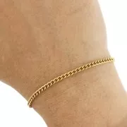 Chaîne maille Gourmette limée 2.7 mm - Acier inoxydable 316L Doré x50cm