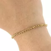 Chaîne maille Jaseron 3 mm maillons fermés - Acier inoxydable 316L Doré x50cm