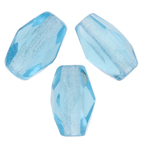 Olives facettées 6x4 mm Aquamarine x25