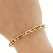 Chaîne maille Forçat 6.3 mm - Acier inoxydable 316L Doré x50cm