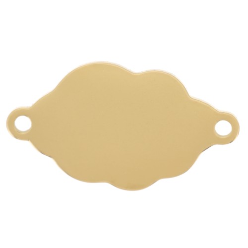Intercalaire nuage 2 anneaux 20x11 mm - Acier inoxydable 304 Doré x1 