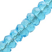 Perles rondelles Heishi facettées 6x3 mm - Aquamarine x25