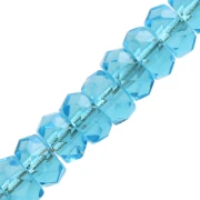 Perles rondelles Heishi facettées 6x3 mm - Aquamarine x25