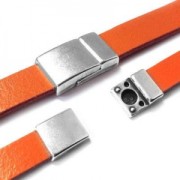 Fermoir aimanté 20x12 mm pour lacet 10 mm Doré à l'or fin x1