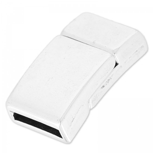 Fermoir aimanté 20x12 mm pour lacet 10 mm Placage Argent fin vieilli x1