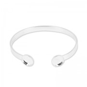 Bracelet en laiton 15cm pour cabochons à fond plat 10mm argenté x1|raw }}