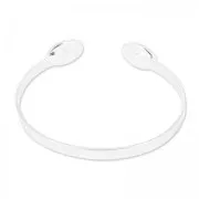 Bracelet laiton 15cm pour cabochons à fond plat 14x10mm argenté x1