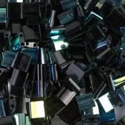 Miyuki Tila Beads 5x5x1.9 mm TL-4555 - Jet AB x10g