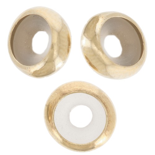 Perle stoppeur 7 mm avec un trou de 2.5 mm - Gold filled (or laminé) x1