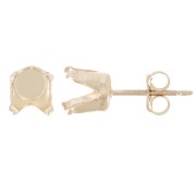 Clous d'oreilles 4 griffes pour cabochon 6 mm - Gold Filled (or laminé) x2|raw }}
