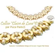 Perles en verre Samos® par Puca® 5x7 mm Constellation Beige x10g