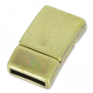 Fermoir aimanté 20x12 mm pour lacet 10 mm bronze x1