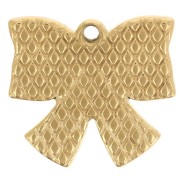 Breloque noeud 15x16 mm résine époxy - Acier inoxydable 304L Doré - Crème x1