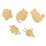 Mix de breloques époxy - Chats - Exclu Perles&Co - Acier inoxydable 304L Doré x5