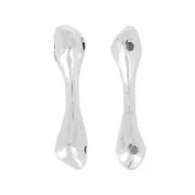 Intercalaires irréguliers 2 trous 16.5 mm Placage Argent fin vieilli x6