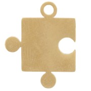 Breloque puzzle n°1 (1 côté ouvert) 18x14 mm - Acier inoxydable 304L Doré x1