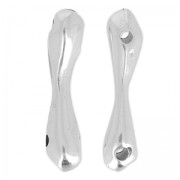 Intercalaires irréguliers 2 trous 25 mm Placage Argent fin vieilli x4|raw }}