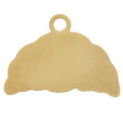 Breloque croissant 13x18 mm résine époxy - Acier inoxydable 304L Doré - Orange x1