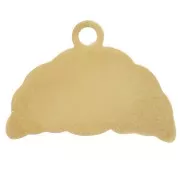 Breloque croissant 13x18 mm résine époxy - Acier inoxydable 304L Doré - Orange x1