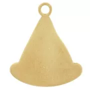 Breloque pizza 18x15 mm résine époxy - Acier inoxydable 304L Doré - Orange x1