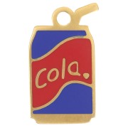 Breloque canette Cola 16x9mm résine époxy - Acier inoxydable 304L Doré Rouge Bleu|raw }}