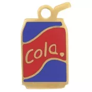 Breloque canette Cola 16x9mm résine époxy - Acier inoxydable 304L Doré Rouge Bleu