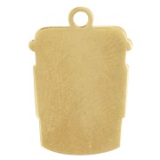 Breloque tasse de café 18x12 mm résine époxy - Acier inoxydable 304L Doré - Marron