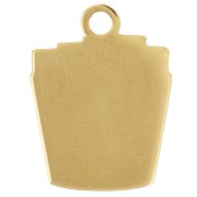 Breloque frites 16x12 mm résine époxy - Acier inoxydable 304L Doré - Rouge - Jaune