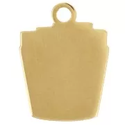 Breloque frites 16x12 mm résine époxy - Acier inoxydable 304L Doré - Rouge - Jaune