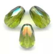 Poires facettées 10x7 mm Olivine x20