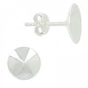 Clous d'oreille porte-cabochon PureCrystal Rivoli 1122 10 mm Argent 925 x2