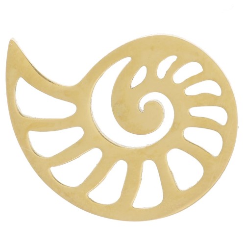 Pendentif - intercalaire coquillage 14.5x11 mm - Acier inoxydable 316L Doré x1