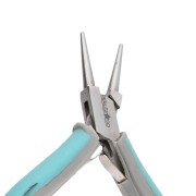 Pince ronde à ressort 12 cm manche ergonomique by Perles&Co - Bleu - Gris x1