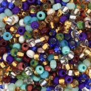 Preciosa Perles rocailles 8/0 3 mm - Mix Multi bleu - Golden x20g
