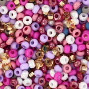 Preciosa Perles rocailles 8/0 3 mm - Mix Violet - Rose - Blanc x20g