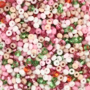 Preciosa Perles rocailles 11/0 2 mm - Mix Blanc - Rose - Vert x20g