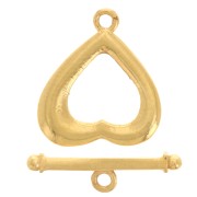 Fermoir T coeur 15x13 mm - Argent 925 Doré à l'or fin x1