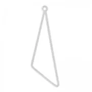 Pendentif triangle 58 mm Placage argent fin satiné x1